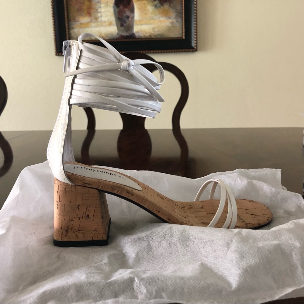 Jeffrey Campbell white patent shoes